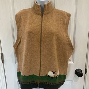 Woolrich vintage Sheep Print Knit Vest Multicolor Jacket